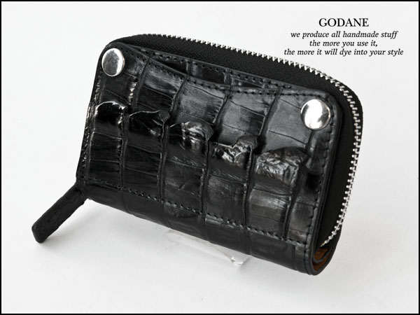 GODANE カイマンクロコ革マルチケース(6連フック）/BK outlet