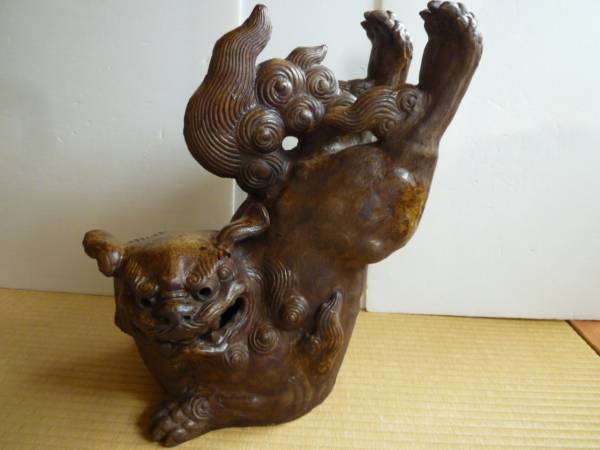 備前焼 跳ね獅子 備前 跳ね獅子 備前焼 細工物 特大 獅子 置物 xcnglx