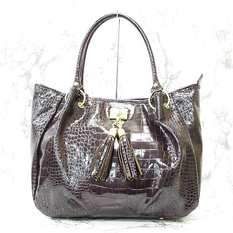 パトリック コックス トート ショルダー バッグ エナメル 鞄 紫