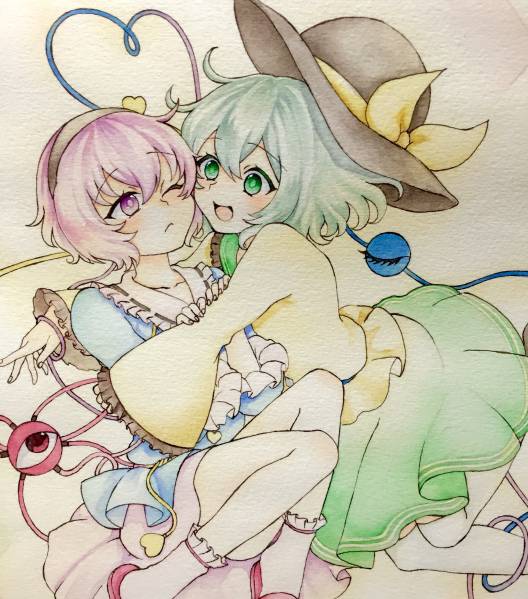 古明地さとり&古明地こいし】同人 手描きイラスト 東方(手描きイラスト