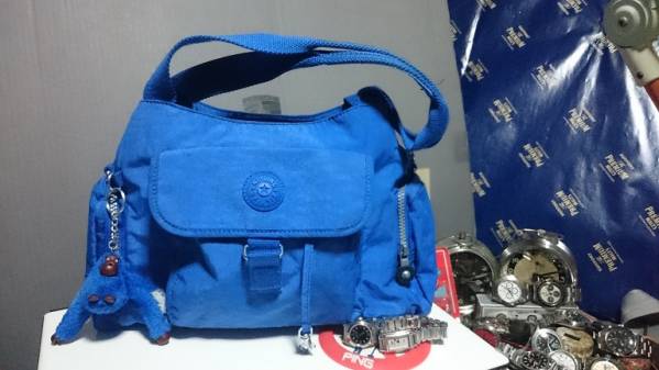 ☆キプリング トート バッグ ブギーキーホルダー ブルー/定形外