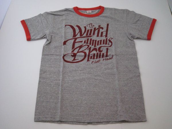 【新品】THE FLAT HEAD T-SHIRT TDR-16W グレー/レッド 38