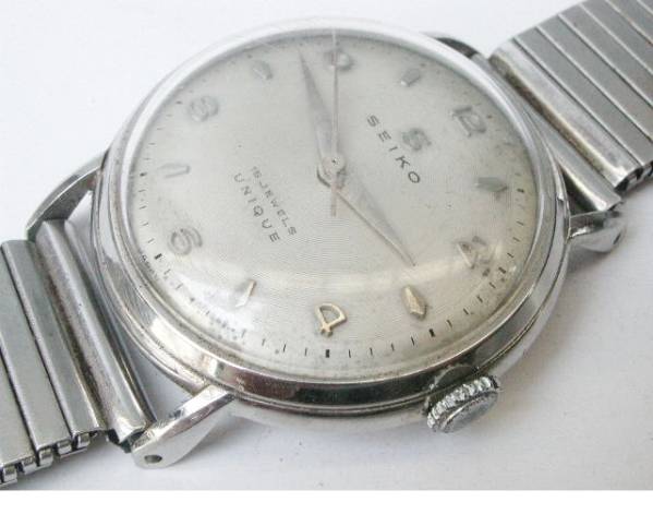 ６） セイコー ユニーク 15石 手巻 メンズ　ベルト切れ