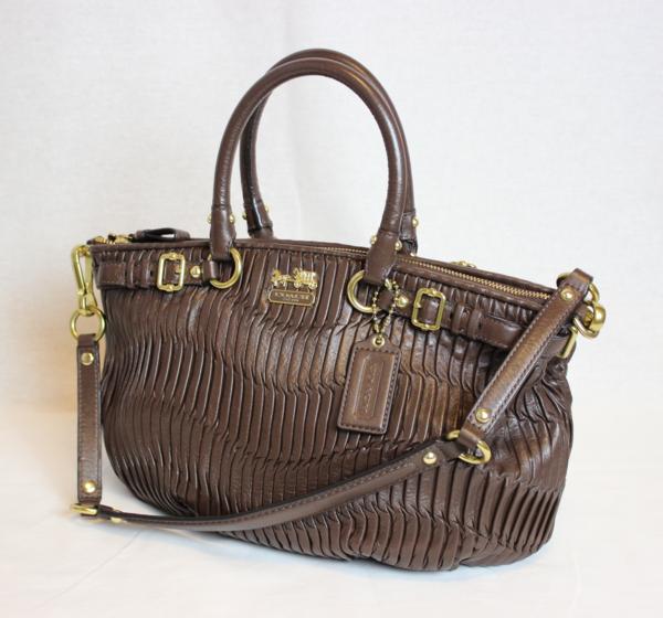 レディース 美品 COACH コーチ マディソン ギャザード ショルダー 