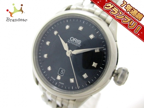 オリス 腕時計 アートリエデイト ダイヤモンド レディース 黒