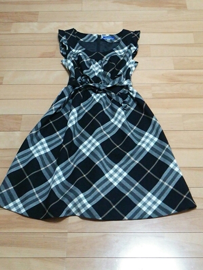 【美品】バーバリーブルーレーベル チェックワンピース36
