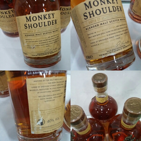MONKEY SHOULDER ウイスキー 3本セット　ウイスキー MONKEY SHOULDER ウイスキー モンキーショルダー 3本 ご覧頂きまして