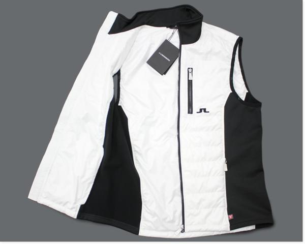 GOLF J.LINDEBERG ◇白黒 中綿PRIMALOFTベストd1035*L新品 GOLF ◇白黒