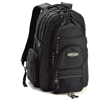 V546】リュックサック10ポケット33Lデイパック46cm紺/ベージュ