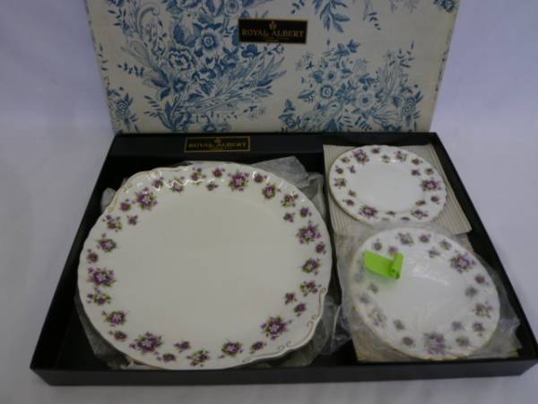 ☆1円～美品ロイヤルアルバート＊SweetVioletsプレートセット 1円～美
