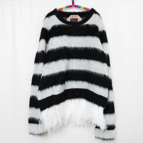 N21 ヌメロヴェントゥーノ ボーダー モヘア フェザー ニット