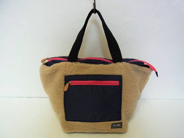 x-girl エックスガール ボアトートバッグ ボストンバッグ