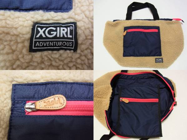 x-girl エックスガール ボアトートバッグ ボストンバッグ