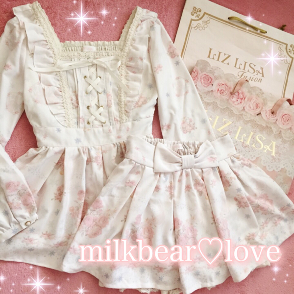 10LIZLISAリズリサアナ雪風花柄セットアップリボン 新品タグ