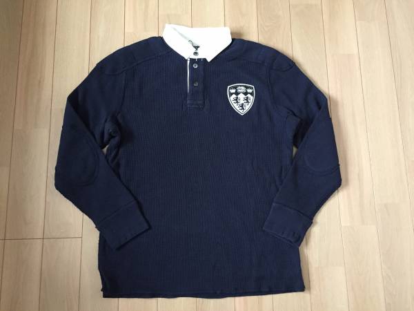 新品 ポロラルフローレン 長袖サーマルポロシャツ 紺色 LL