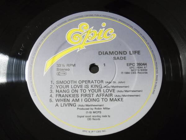 [LP]Sade Diamond Life Smooth Operator UKオリジナル