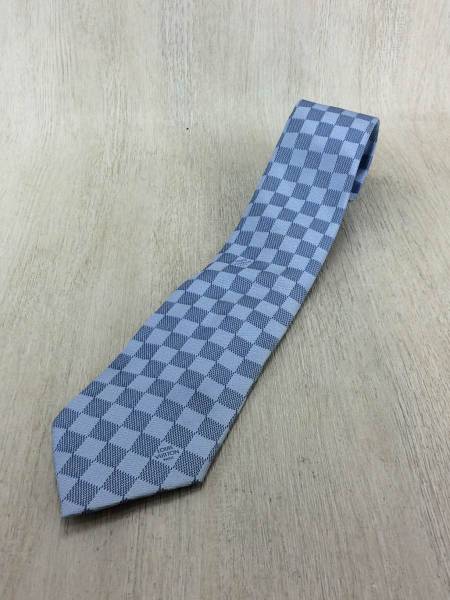 【*き様 LOUIS VUITTON ネクタイ ブルー系 チェック柄 LOUIS VUITTON◇ネクタイ/BLU/シルク/チェック ファッション ネクタイ