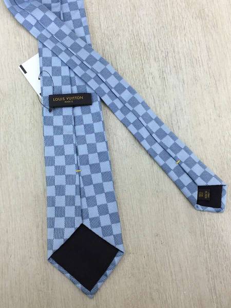 LOUIS VUITTON◇ネクタイ/BLU/シルク/チェック ファッション ネクタイ