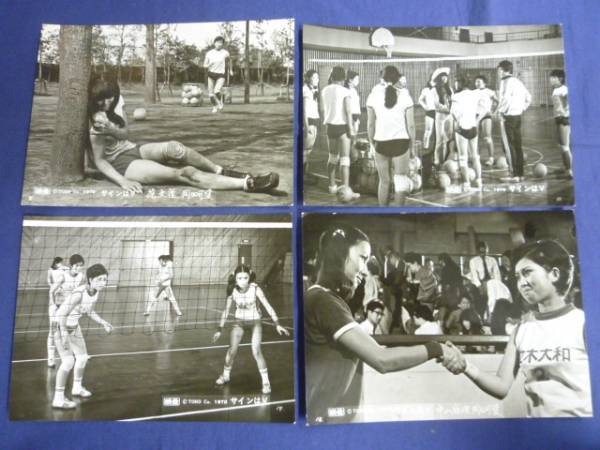 230映画スチール写真 サインはV 7枚 岡田可愛 中山麻理 范文雀