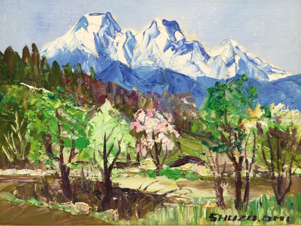 真作 尾身 周三 油彩画 油絵 春の丹波路 F3号 Yahoo!オークション - 「尾身周三」の落札相場・落札価格 尾身周三