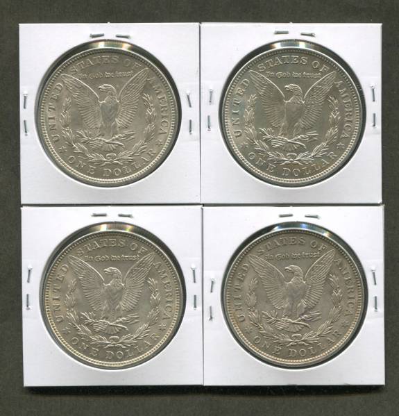 外国銀貨☆アメリカ☆モルガン1ドル銀貨 4枚セット☆⑲ アメリカ モルガン
