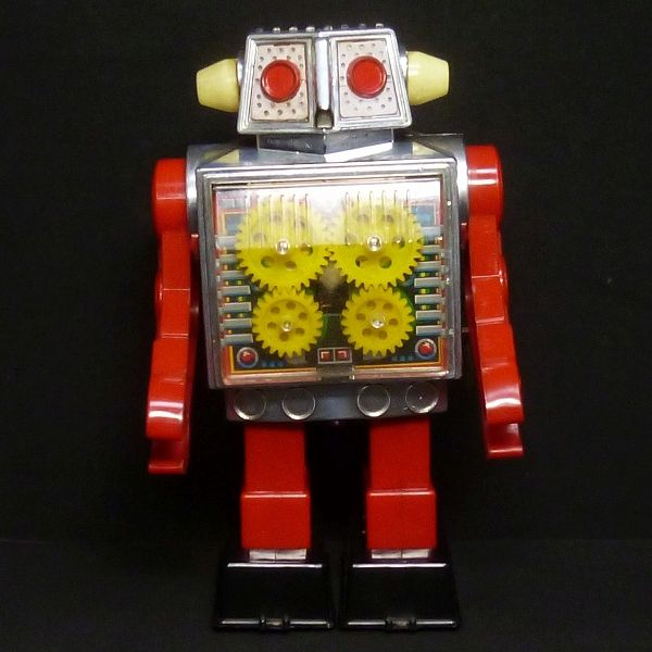I453 当時物 ホリカワ 堀川玩具 ニューギヤロボット ゼンマイ □