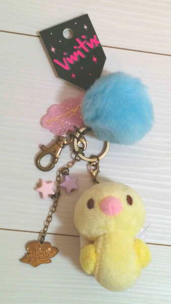 キキララマスコットキーチェーンぬいぐるみ　送料込ひよこ形