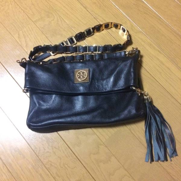 トリーバーチ 2WAY チェーン フリンジ 黒 バッグ