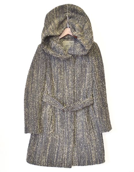 ZARA BASIC*ザラ ショールカラー ツイードコート EUR=S TS801