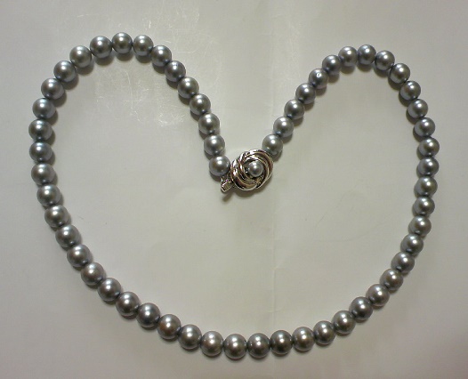 TASAKI ネックレス 6.5 ~ 6,8 タサキTASAKI田崎真珠パール染色ネックレス6.5-7mm 42cm 留金SV 【公式