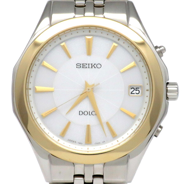 美品【セイコー】ドルチェ ソーラー電波 チタン メンズ SADZ078 SEIKO 