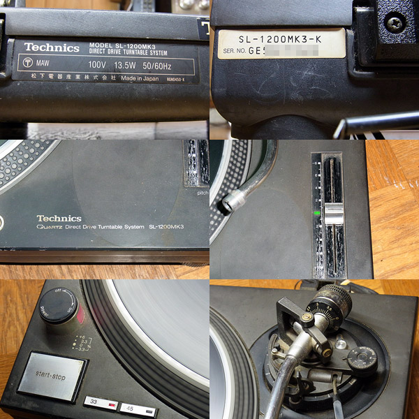 Technics SL-1200MK3 音だし確認済み Technics SL-1200MK3 通電・動作