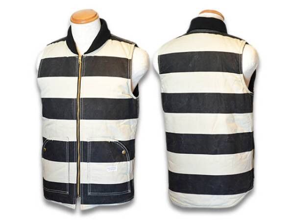 【ROAD RUNNER/ロードランナー】囚人ベスト(WH×BK/XL) ハーレー