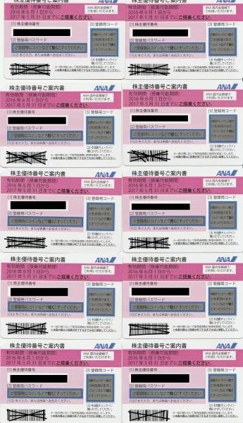 ANA全日空株主優待券10枚セット簡易書留郵便付