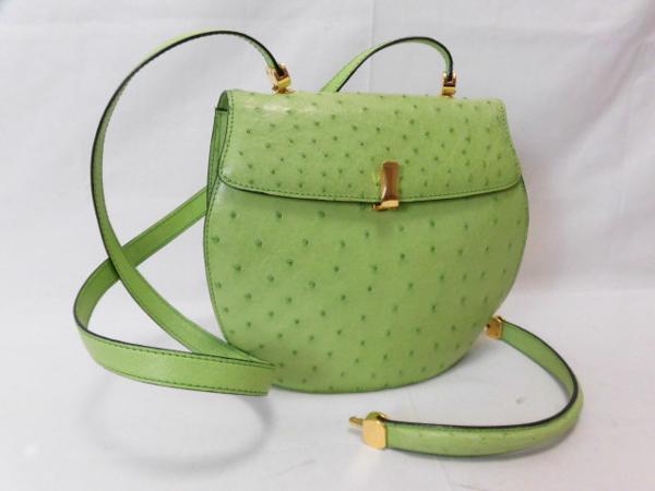 美品1円 オーストリッチ ハンドバッグ 2way オーストリッチ 