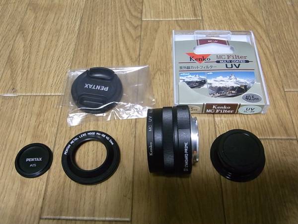 PENTAX 01 STANDARD PRIME ブラック 激レアレンズフード付 PENTAX 01 STANDARD PRIME ブラック限定色 メタルフード 新古品 PENTAX