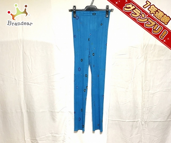 プリーツプリーズ パンツ XS レディース 新品同様 ライトブルー