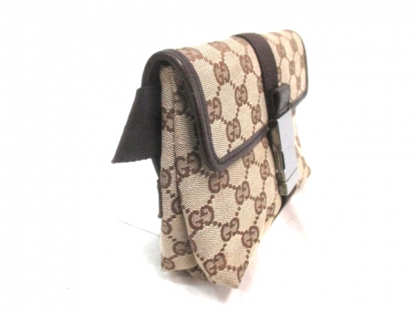 GUCCI グッチ GG柄 ボディバッグ　ウエストポーチ 131236 グッチ ウエストポーチ GG柄 131236 ベージュ×ダークブラウン