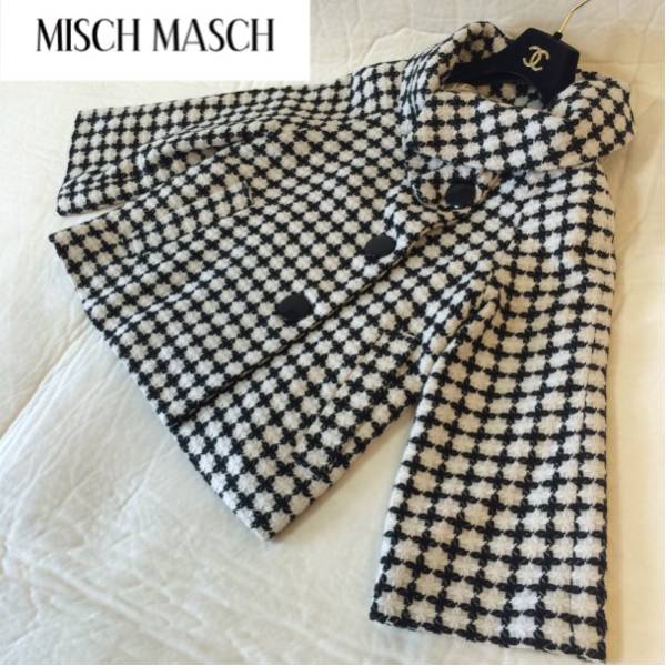 MISCH MASCHミッシュマッシュ チェック柄ツイードショートコート