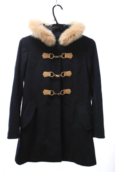 ミッシュマッシュMISCHMASH＊フォックスファー付ダッフルコート ミッシュマッシュ MischMasch フォックスファーコート ネイビー MISCH