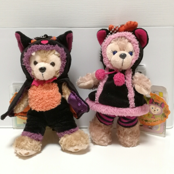 ダッフィー ハロウィン ぬいぐるみバッジ 2013 黒猫 蝙蝠