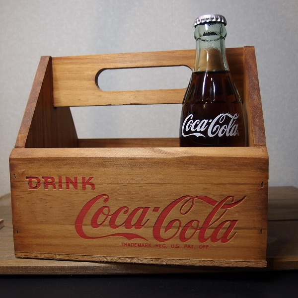 Coca-Cola ヴィンテージ木製ボトルキャリーケース コカコーラ 瓶6本収納 ボトルキャリー ビンテージ 木製ケース Coca