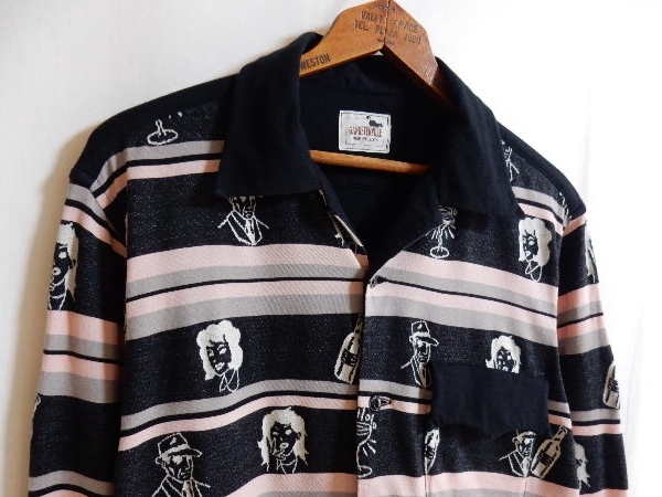 【ギャングスタービル ジャガード オープンカラーシャツ L】