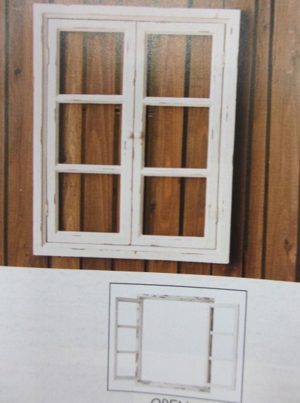 セール★アンティーク風木製ウィンドウフレーム 白 40902 窓枠