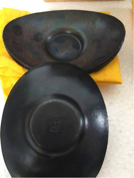上杉造　銅製　茶托　茶筒 鎚起 茶道具 4セット