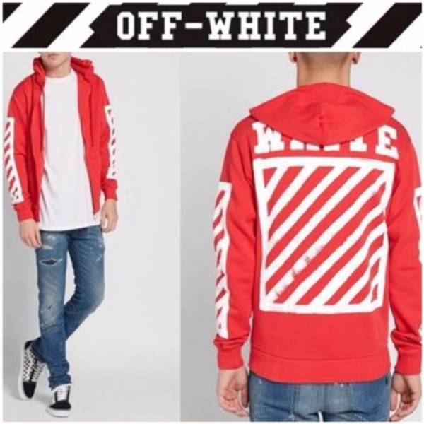 16SS★新品OFF-WHITE オフホワイトREDパーカーフーディー