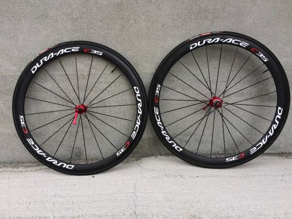 カーボンホイール前後セット！DuraAce C35ロゴ入り！おまけ有 ホイール