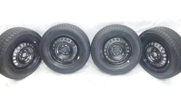 4H 100 鉄ホイール付 スタッドレスタイヤ ZEAII 185/70R14 11年製バリ山 4本