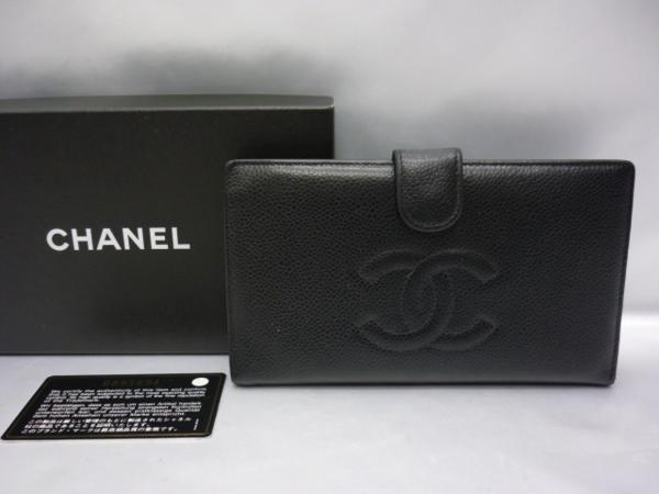 シャネル CHANEL 長財布 キャビアスキン ロングウォレット 公式通販