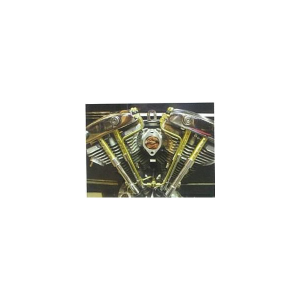 ショベル　チョッパー　ブラスオイルライン　ロッカーカバー